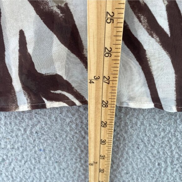 Chicos Top Womens 3 US Extra Large Brown Multi Zebra Stripes 3/4 Sleeves Blouse - Picture 8 of 9
